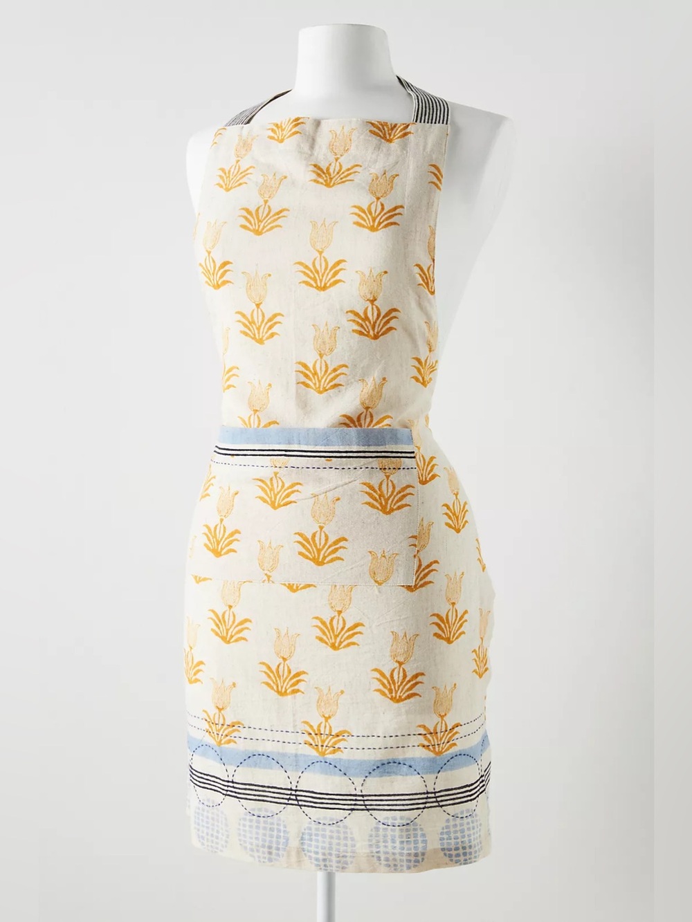 Anthropologie Jen Hewett Blockprinted Apron, NEW - Picture 2 of 5
